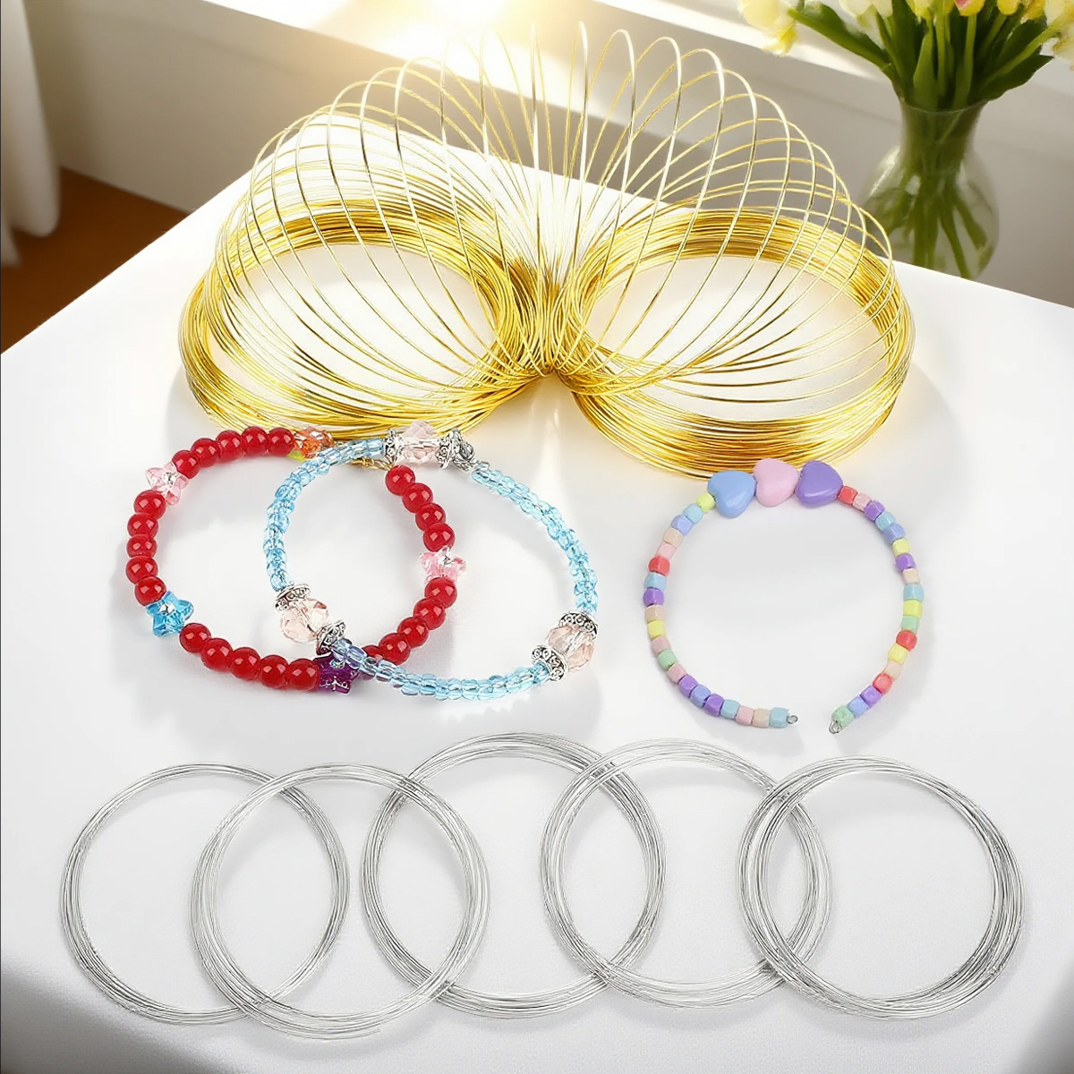 Gold Plated Ring - 0.6mm Stainless Steel Memory Wire Coil