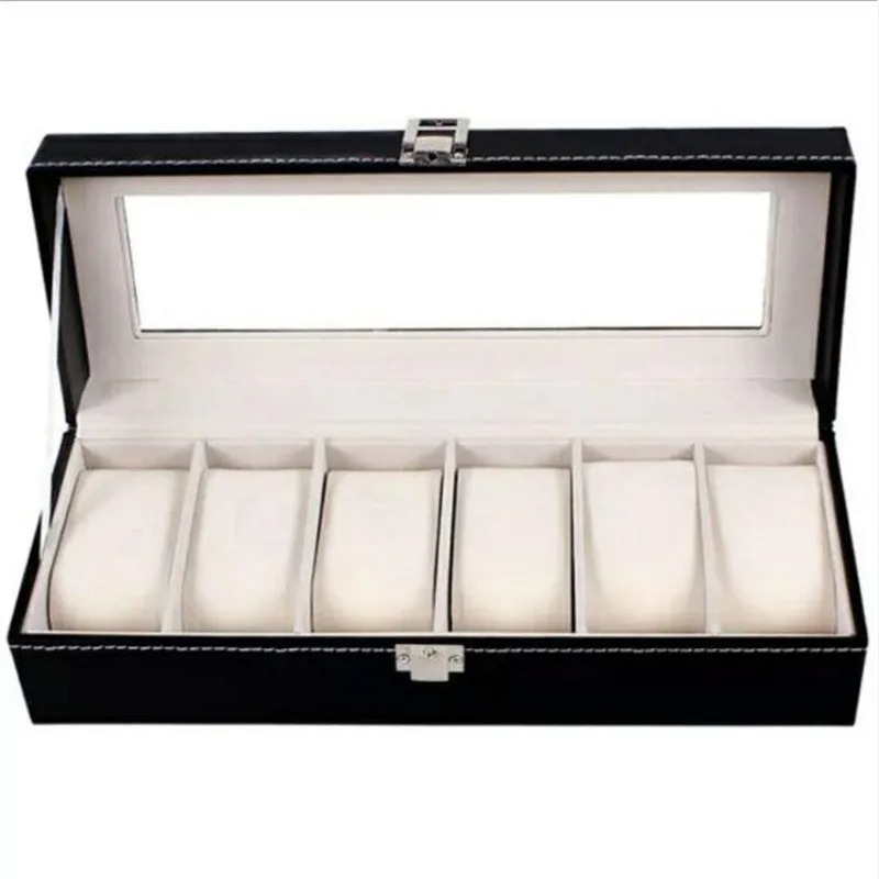 Best Jewelry Watches - 6 Grids Watch Box PU Leather