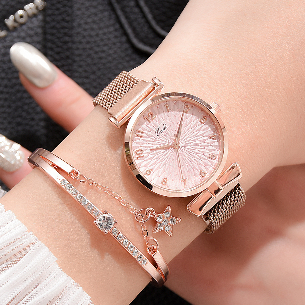 Jewelry Watches Gold - Women Bracelet Set Quartz Watches For
