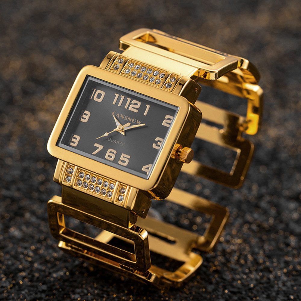 Cansnow Rectangle Ladies Wrist - Jewelry Watches Gold avis et prix