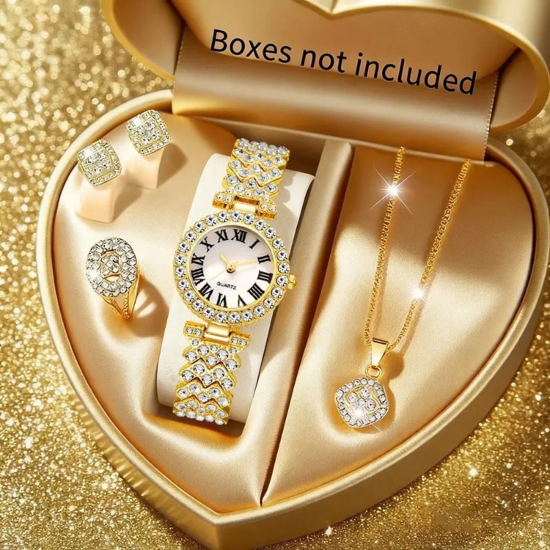5PCS Luxury Rhinestone Women's - Jewelry Clasp Watches avis et prix