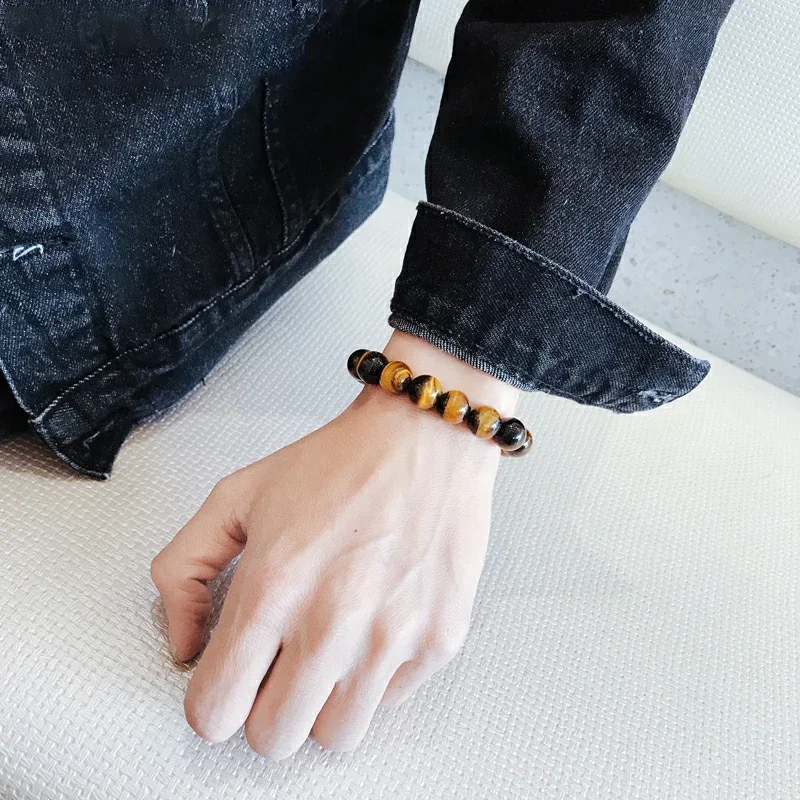 Fashion Tiger Eye Bracelet Men - Gemstone Bracelet Healing avis et prix