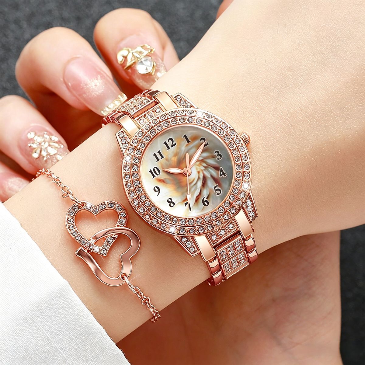 6PCS Luxury Rhinestone Women Q - Jewelry Watch Making avis et prix