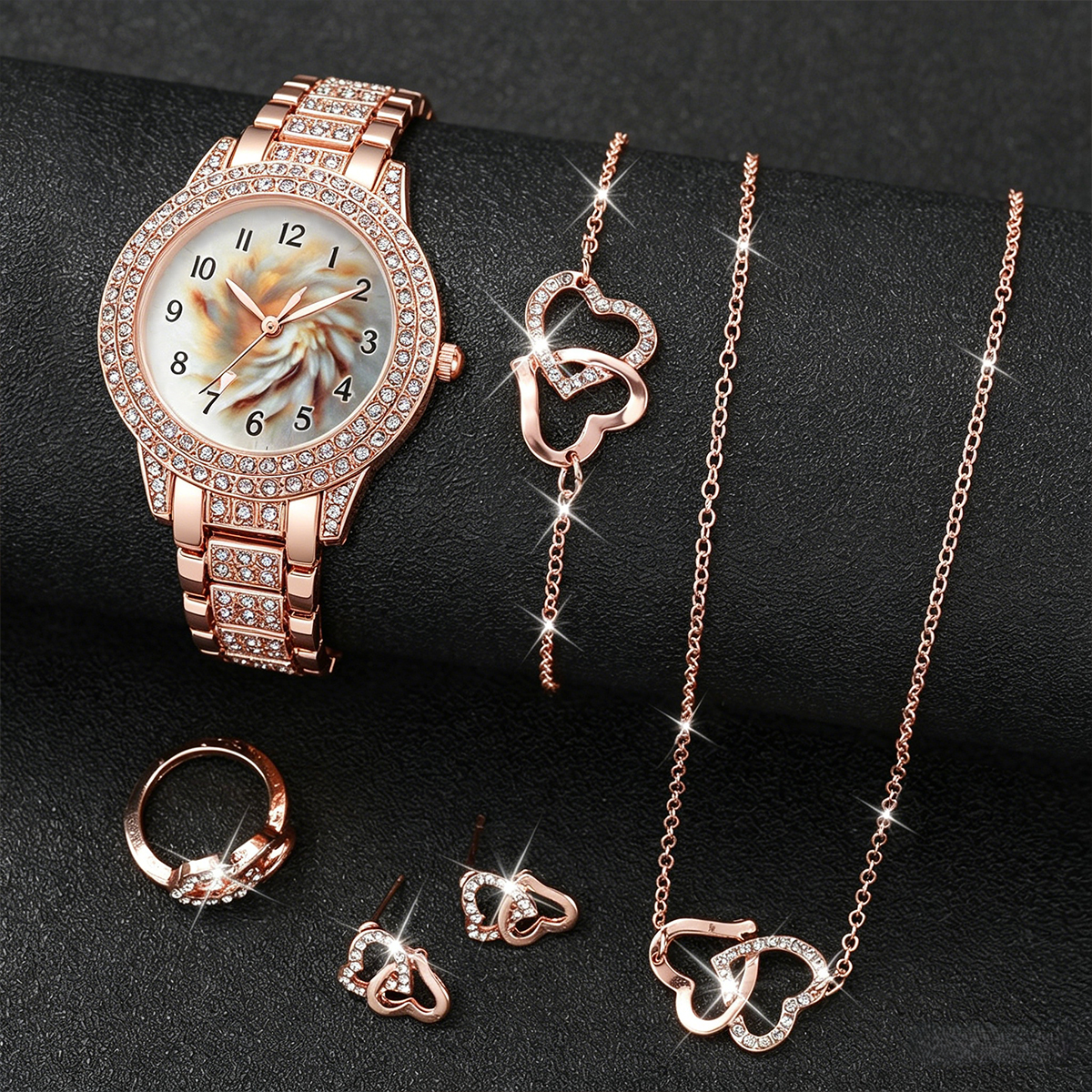 6PCS Luxury Rhinestone Women Q - Jewelry Watch Making avis et prix
