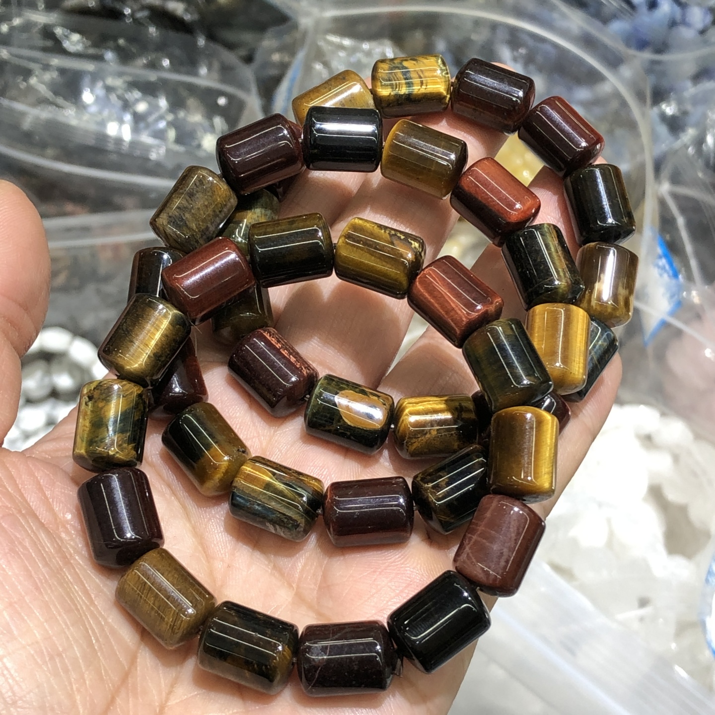 1 Pc Natural Colorful Tiger Ey - Gemstone Bracelet Healing avis et prix