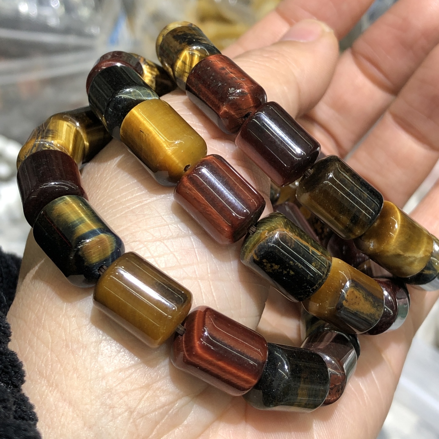 1 Pc Natural Colorful Tiger Ey - Gemstone Bracelet Healing avis et prix