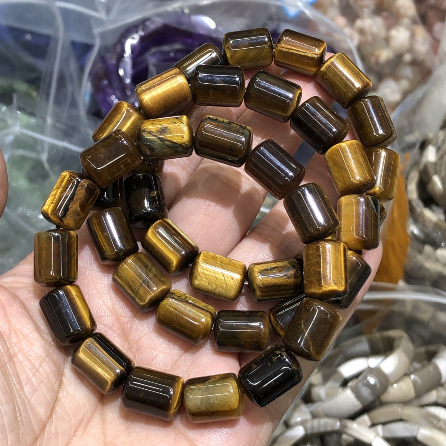 1 Pc Natural Colorful Tiger Ey - Gemstone Bracelet Healing avis et prix