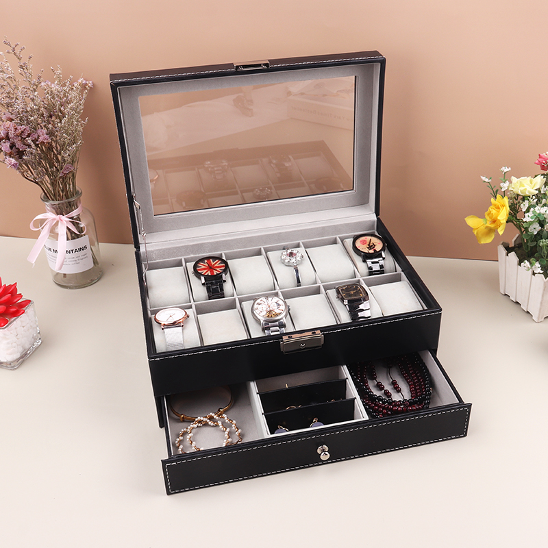 12 Grids Watch Box PU Leather  - Best Jewelry Watches avis et prix