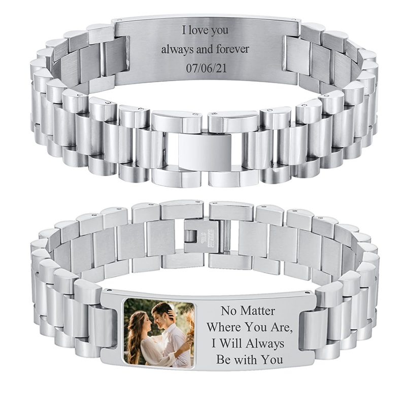 Custom Picture Text Bracelet W - Jewelry Clasp Watches avis et prix