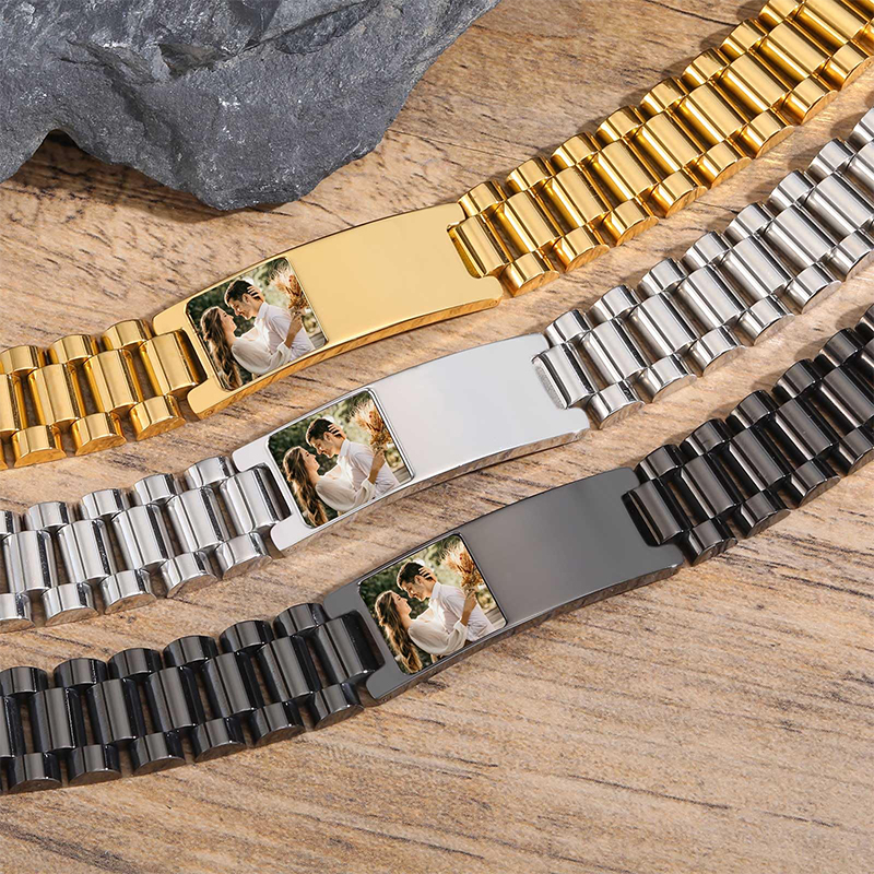 Custom Picture Text Bracelet W - Jewelry Clasp Watches avis et prix