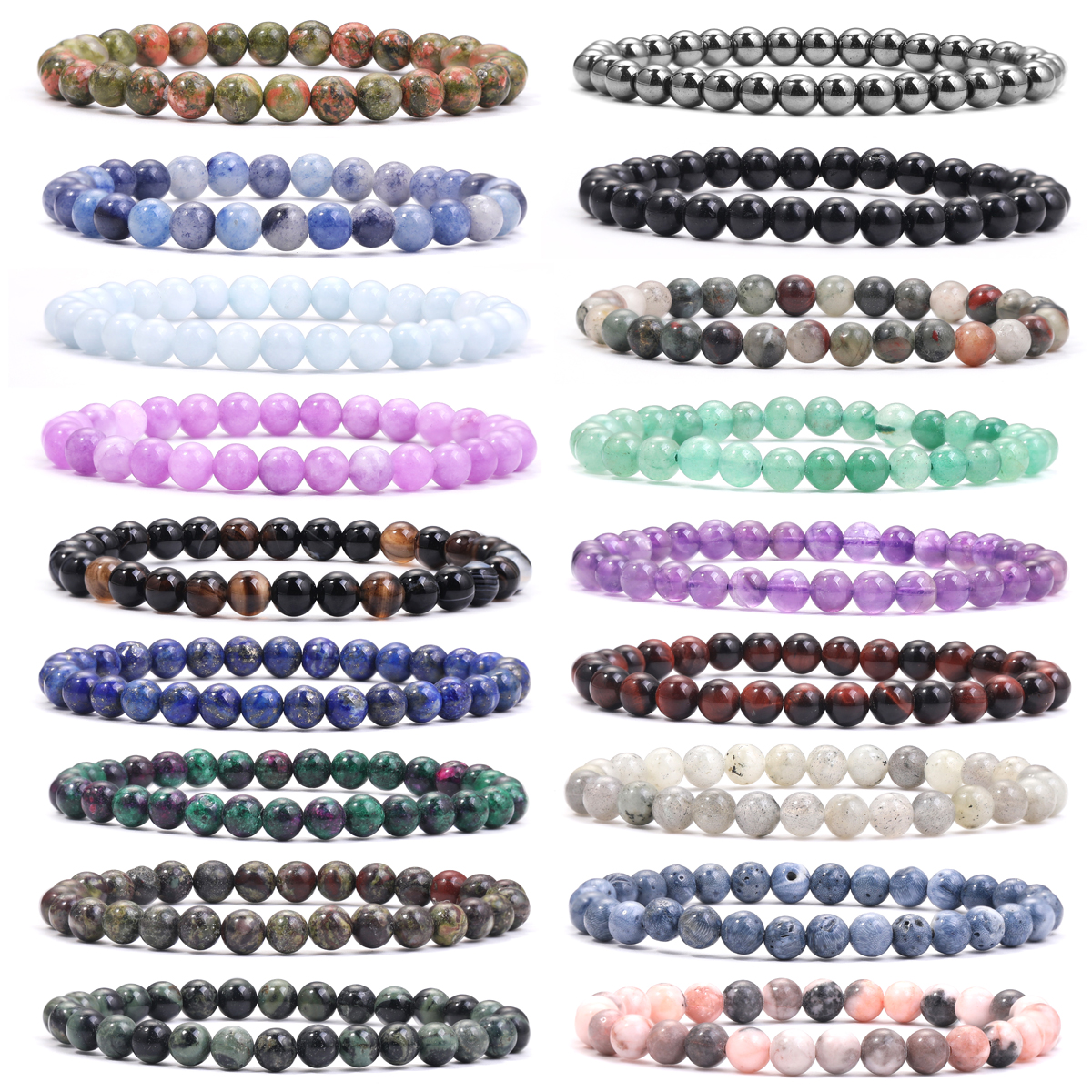 6mm Natural Gemstone Bracelet  - Gemstone Bracelet Healing avis et prix