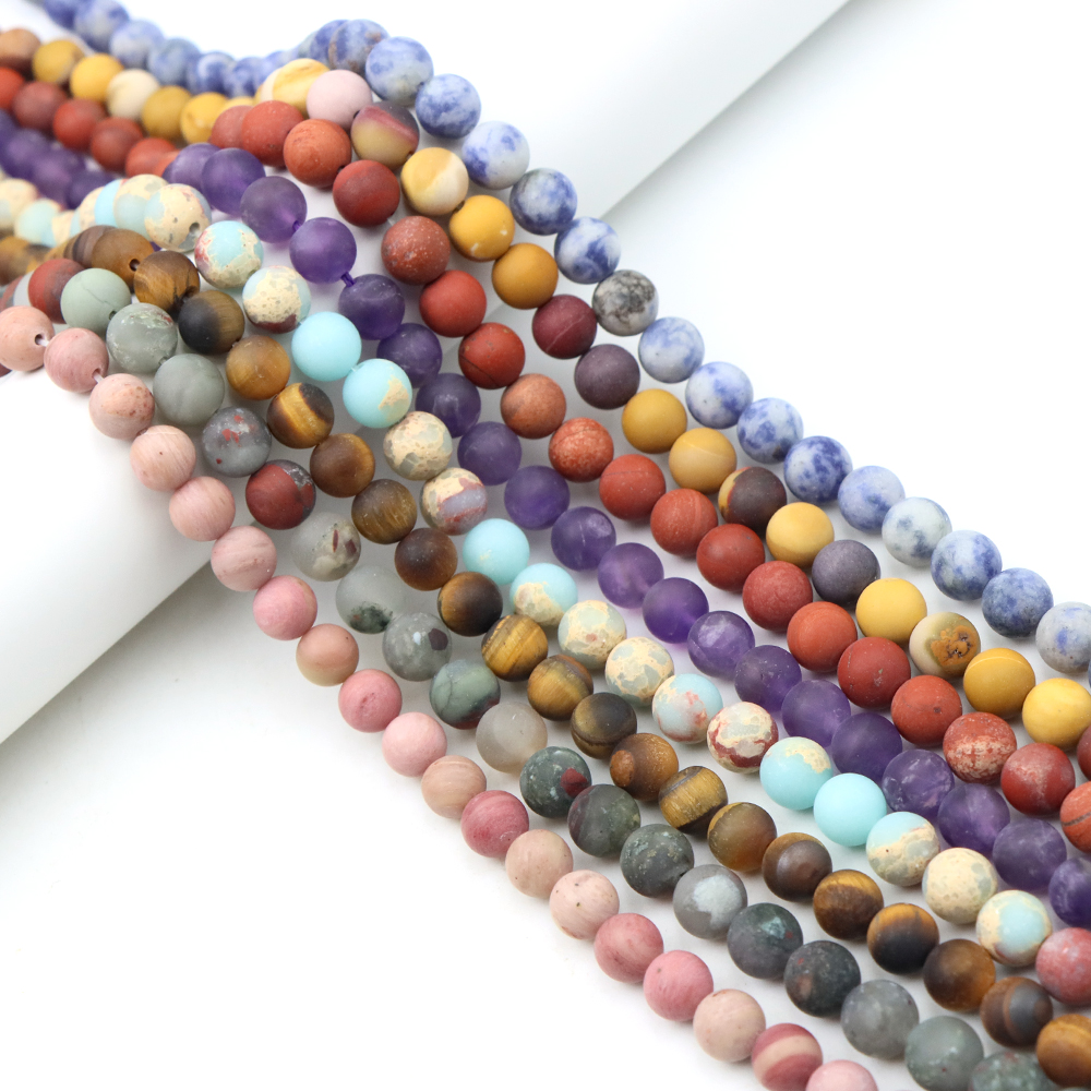 4/6/8/10mm Matte Beads Natural - Gemstone Bracelet Healing avis et prix