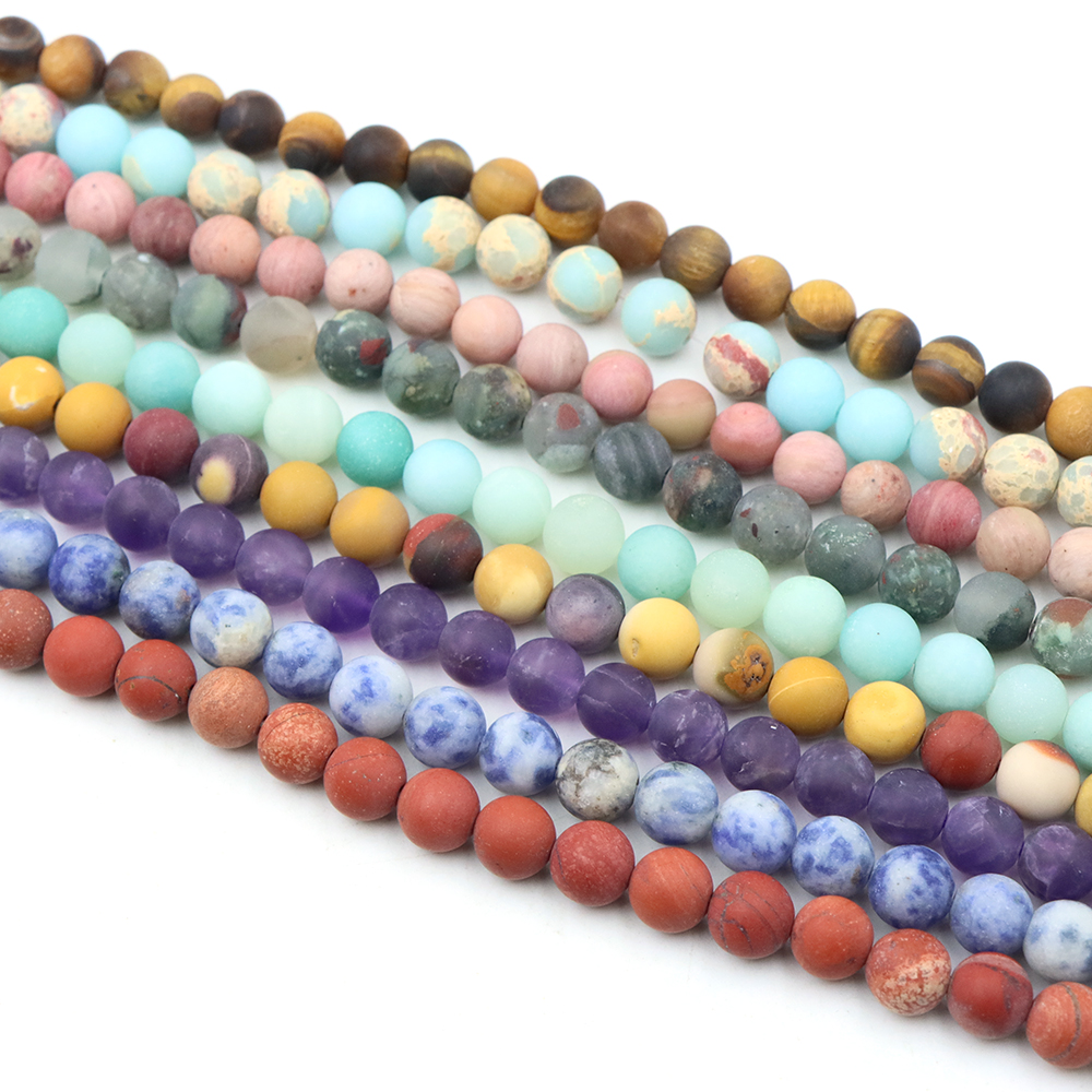 4/6/8/10mm Matte Beads Natural - Gemstone Bracelet Healing avis et prix