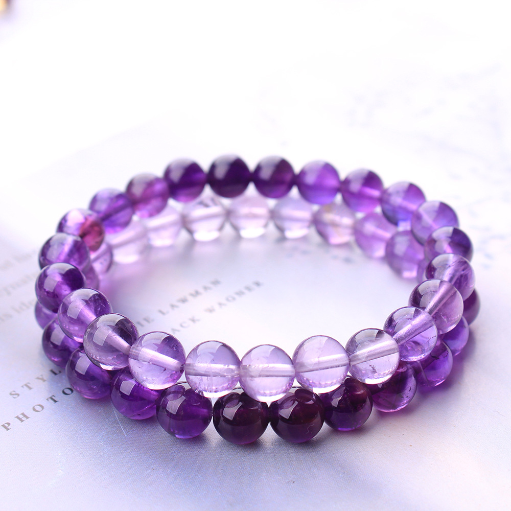 Natural Purple Amethyst Quartz - Gemstone Bracelet Healing avis et prix