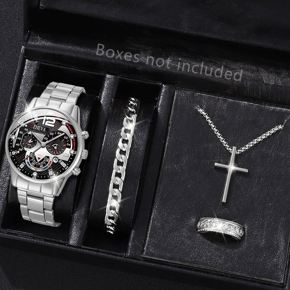 4PCS/Set Fashion Men's Stainle - Jewelry Watch Making avis et prix