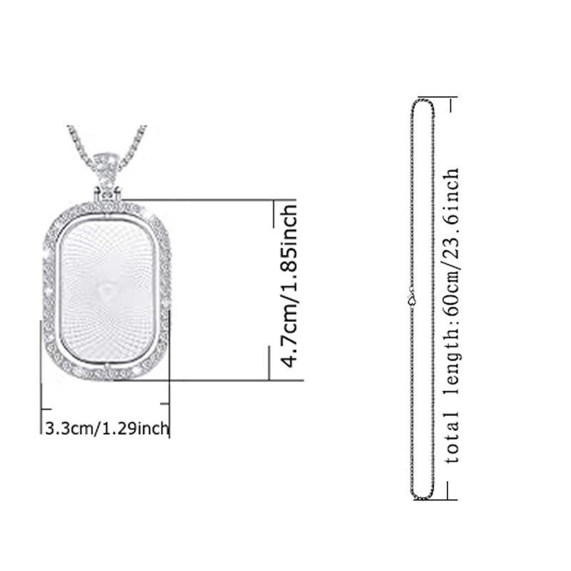 Personalized Custom Rectangula - Necklace Pendant avis et prix