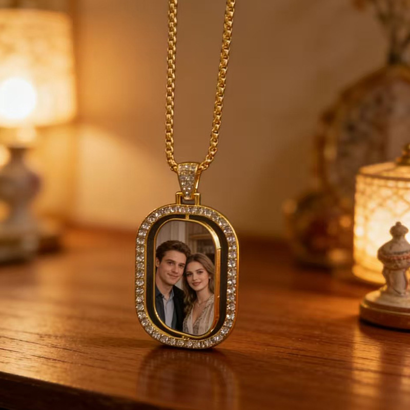 Personalized Custom Rectangula - Necklace Pendant avis et prix
