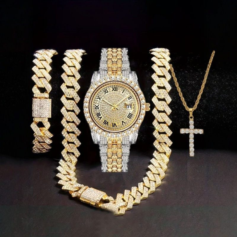 4-in-1 Hip Hop Jewelry Set for - Jewelry Watch Making avis et prix