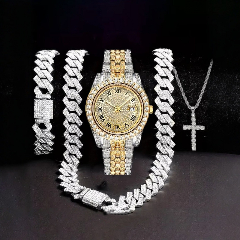 4-in-1 Hip Hop Jewelry Set for - Jewelry Watch Making avis et prix