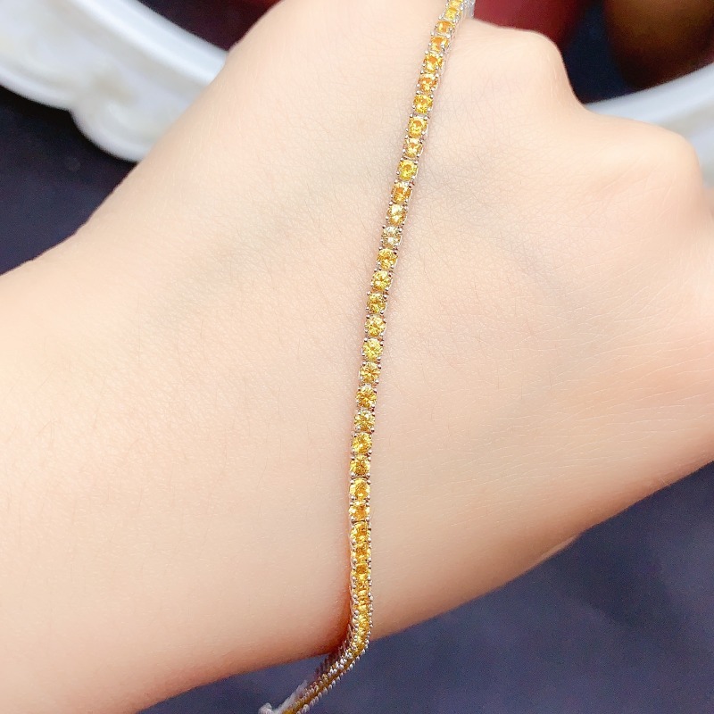 Natural  Citrine Tennis Bracel - Gemstone Bracelet Healing avis et prix