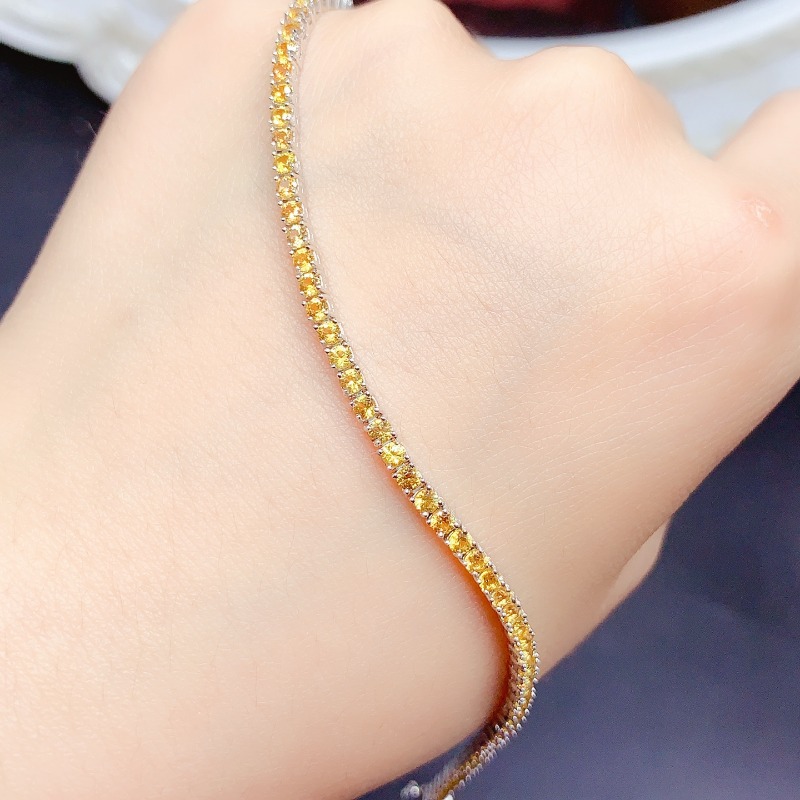 Natural  Citrine Tennis Bracel - Gemstone Bracelet Healing avis et prix