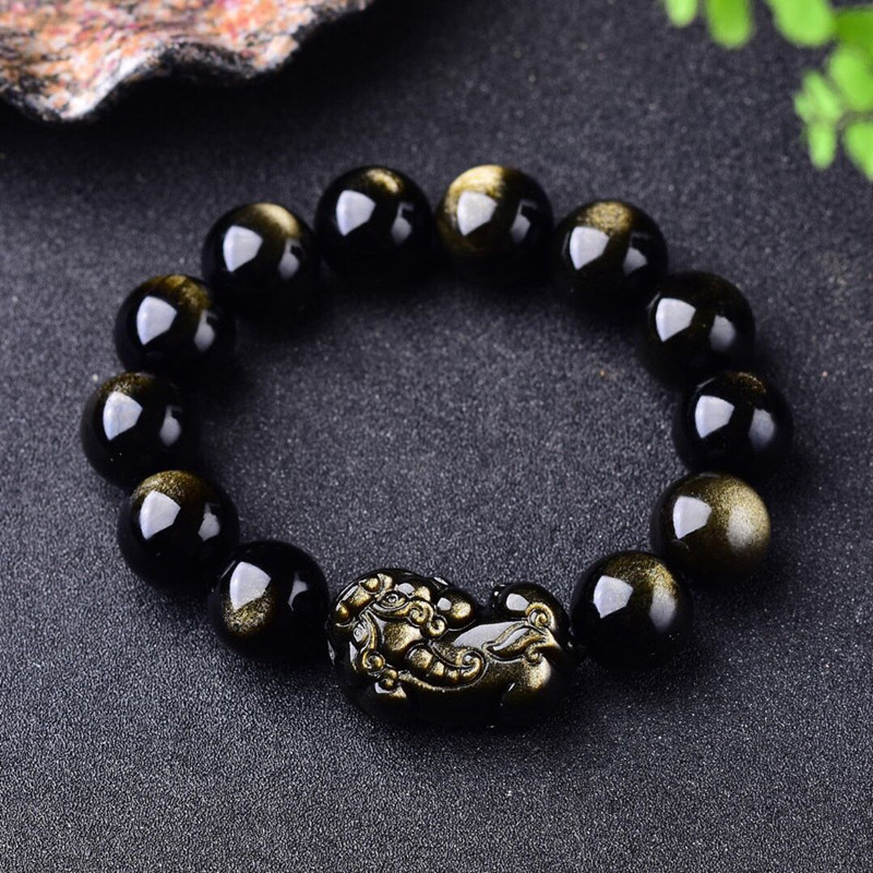 Natural Gold Obsidian Bracelet - Gemstone Bracelet Healing avis et prix