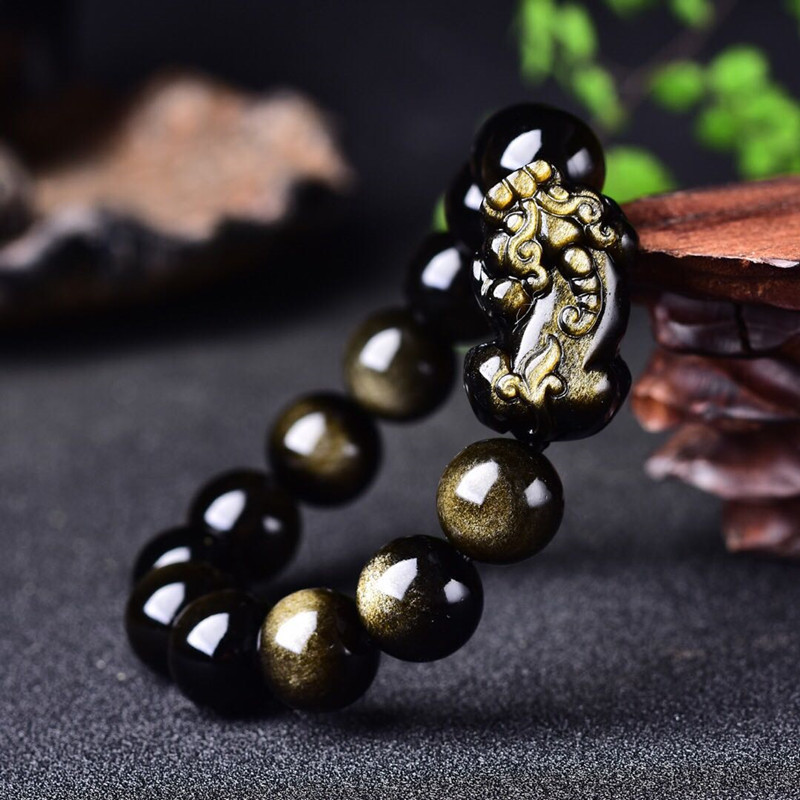 Natural Gold Obsidian Bracelet - Gemstone Bracelet Healing avis et prix
