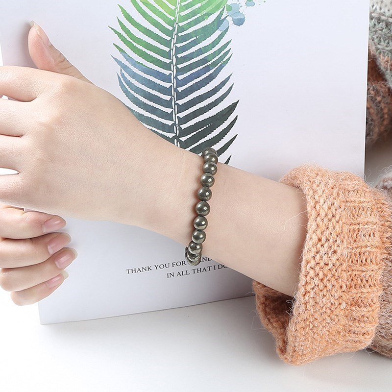 JD Natural Pyrite Bead Bracele - Gemstone Bracelet Healing avis et prix