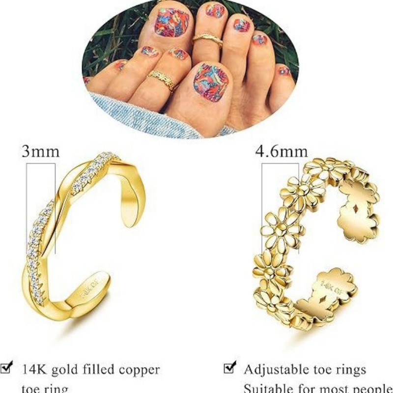 14K Gold-Plated Adjustable Zir - Gold Plated Ring avis et prix