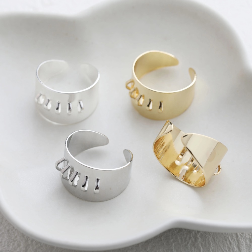 4PCS Brass Ring Settings with  - Gold Plated Ring avis et prix
