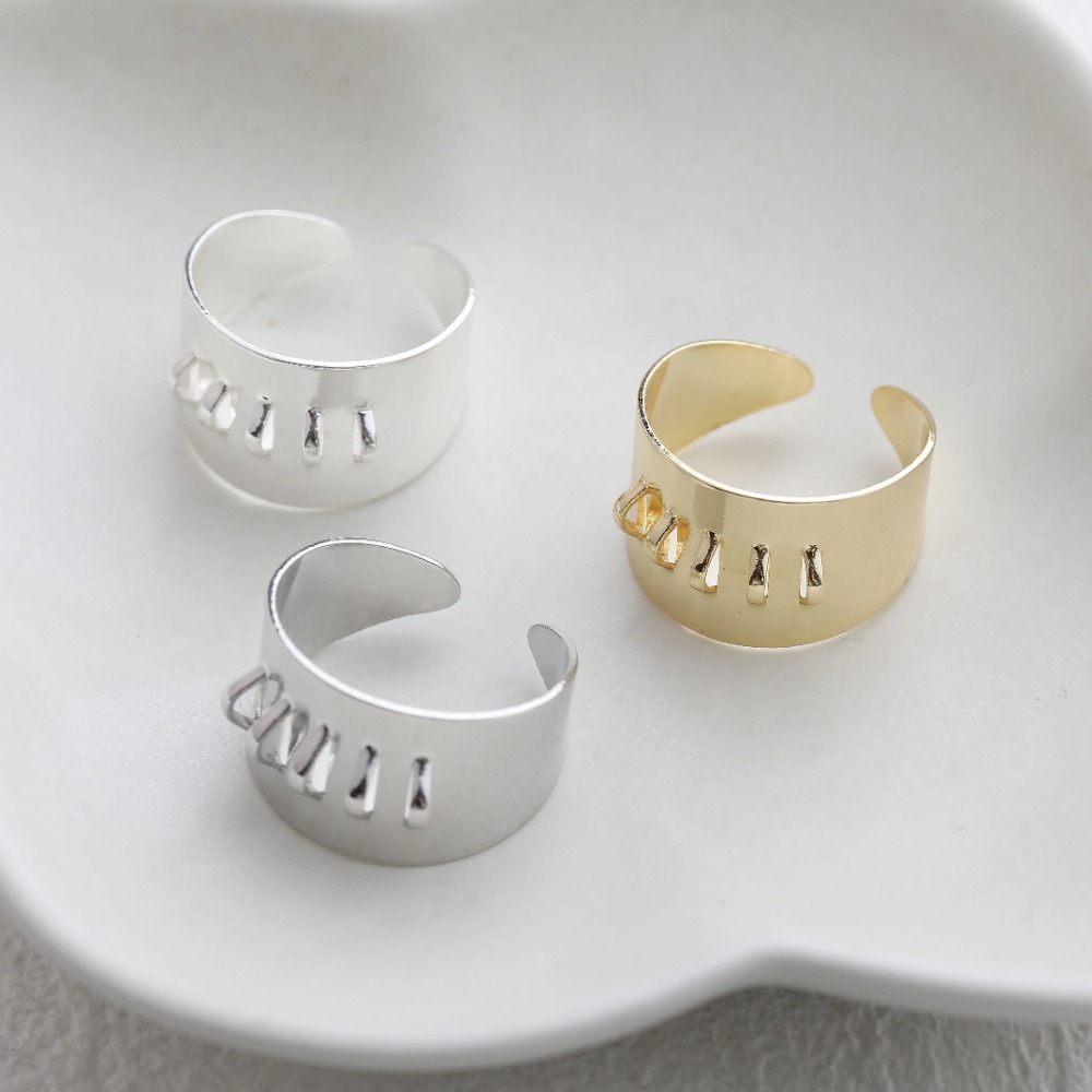 4PCS Brass Ring Settings with  - Gold Plated Ring avis et prix