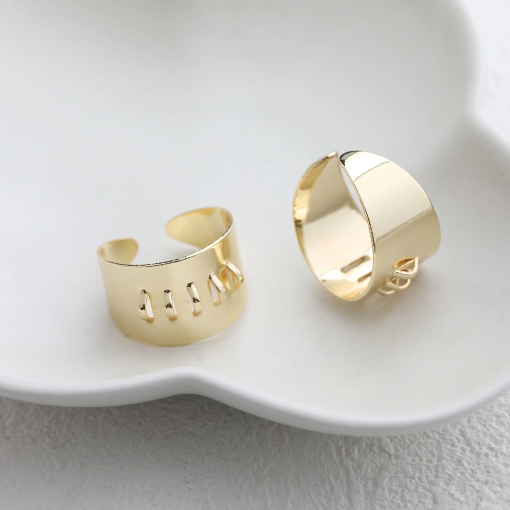 4PCS Brass Ring Settings with  - Gold Plated Ring avis et prix