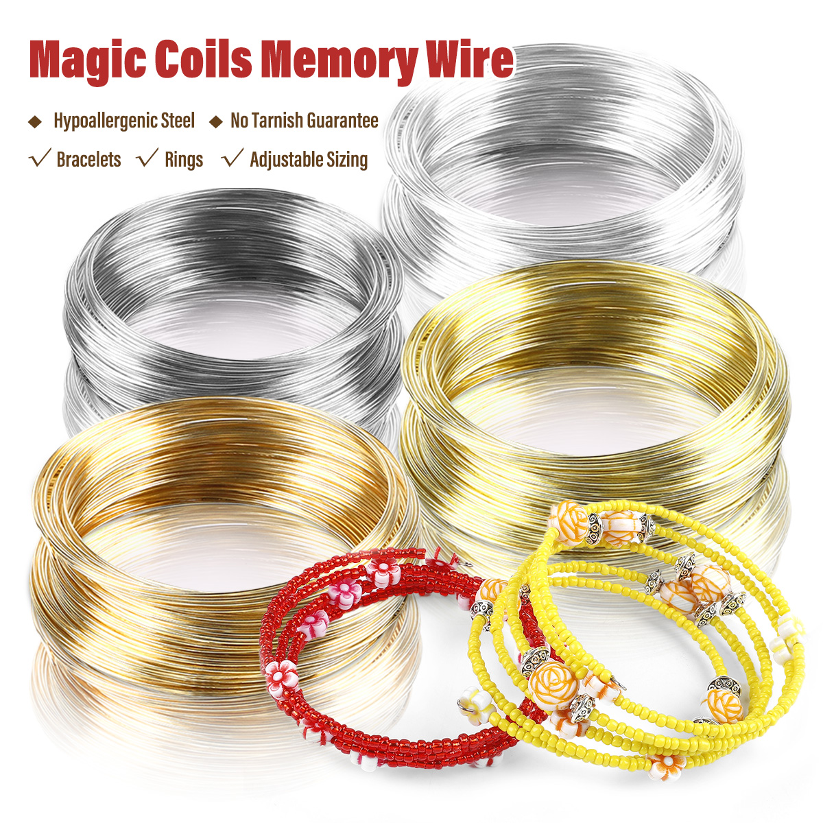 0.6mm Stainless Steel Memory W - Gold Plated Ring avis et prix
