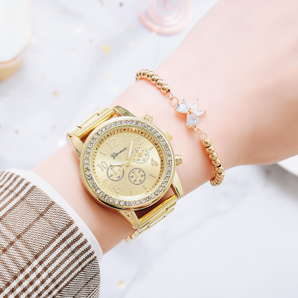 Gold Women Watch Geneva Classi - Jewelry Watches Gold avis et prix