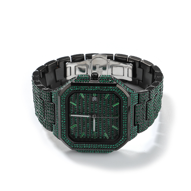 Hip Hop Mens Date Quartz Watch - Stones Watches & Jewelry In Sweden Ab avis et prix