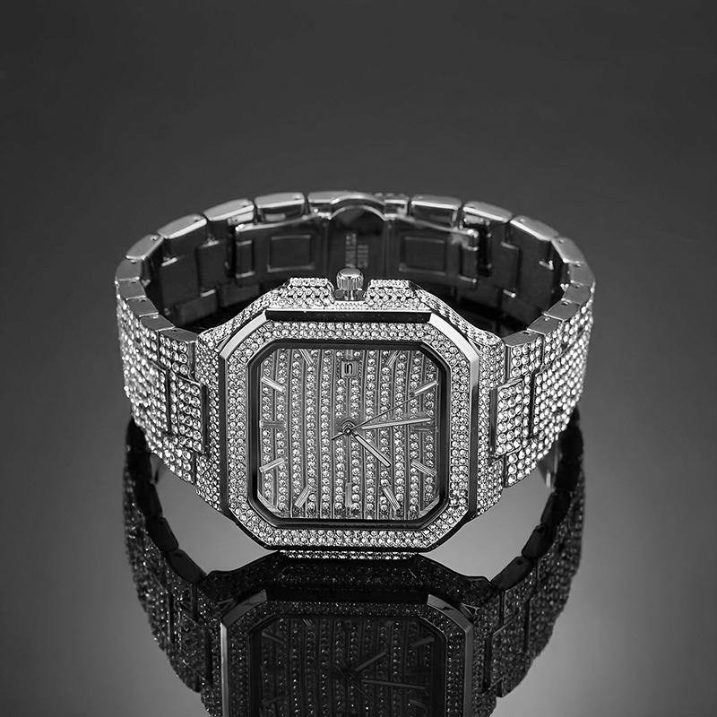 Hip Hop Mens Date Quartz Watch - Stones Watches & Jewelry In Sweden Ab avis et prix