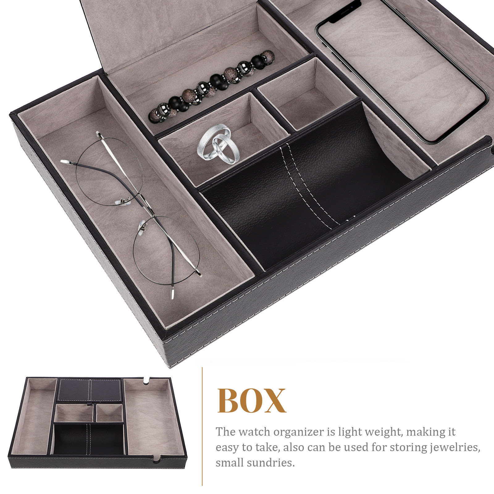 Jewelry Storage Case PU Lint D - Jewelry Watches & Accessories avis et prix