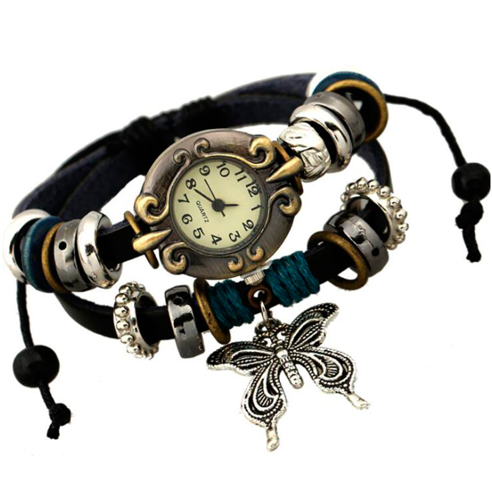 Handmade Butterfly Beads Brace - Vintage Pocket Watch avis et prix