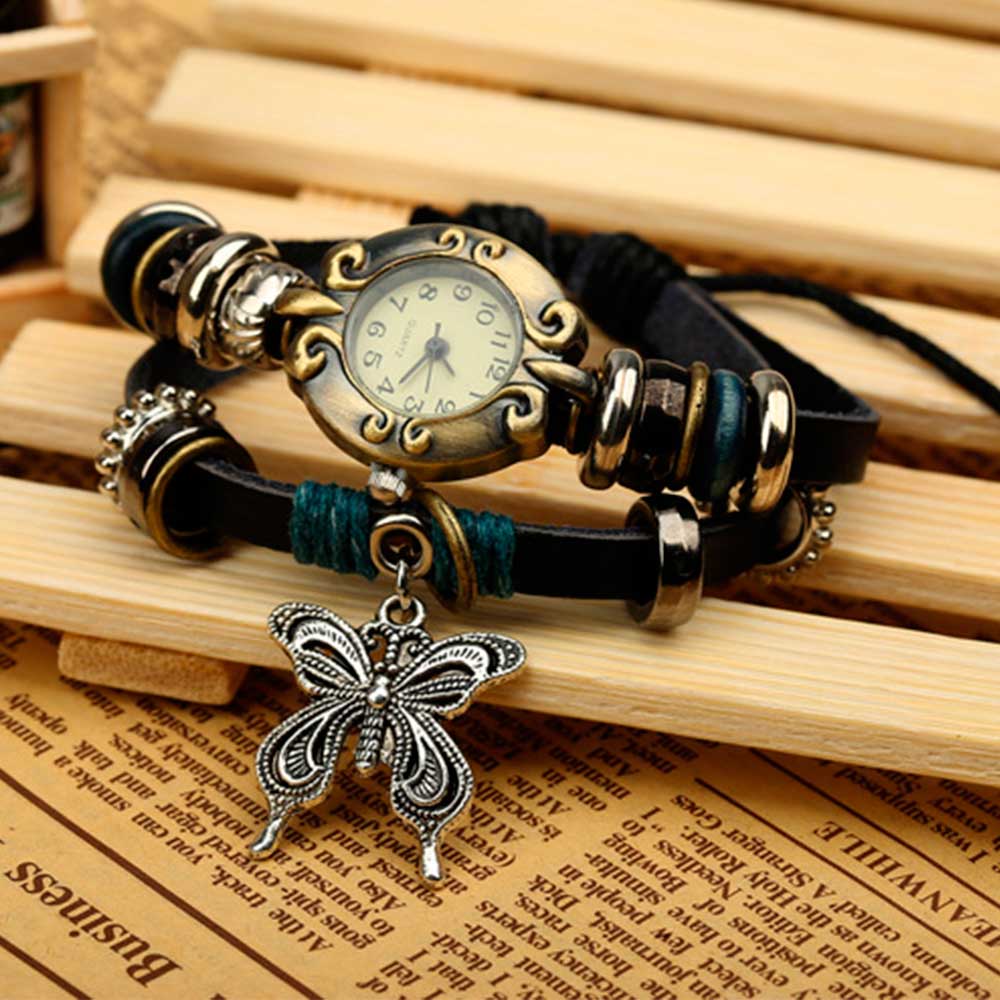 Handmade Butterfly Beads Brace - Vintage Pocket Watch avis et prix