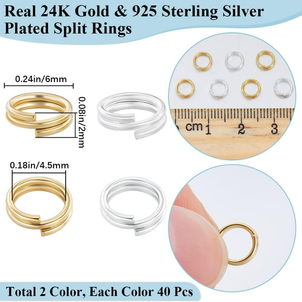 1 Box 80Pcs Split Jump Ring 24 - Gold Plated Ring avis et prix