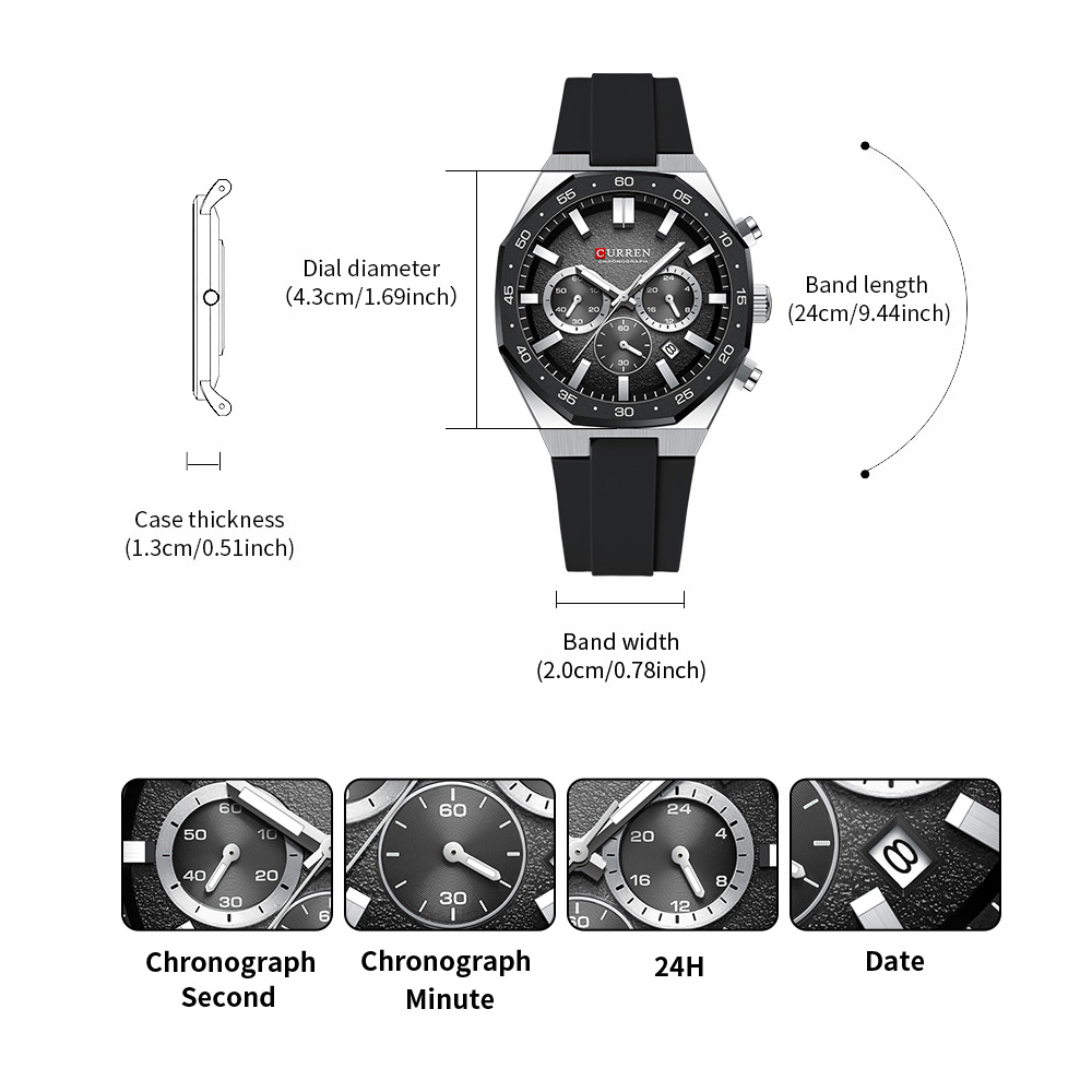 CURREN Fashion Casual Men Spor - Jewelry For Watches avis et prix