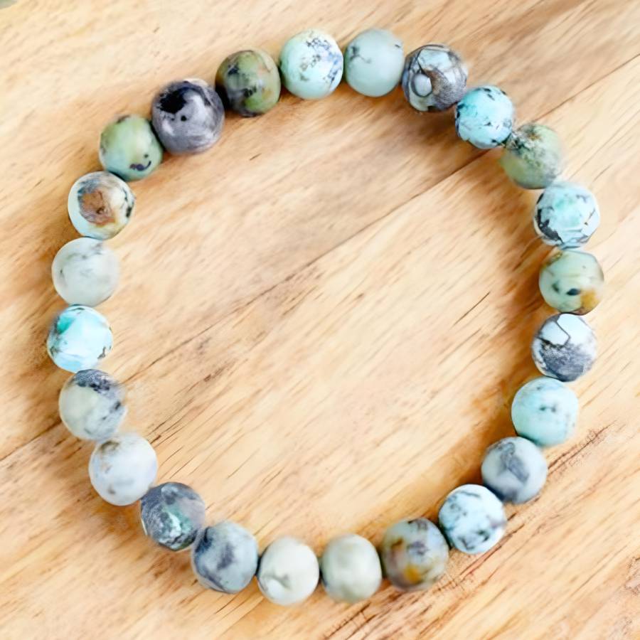 Natural African Turquoise Bead - Gemstone Bracelet Healing avis et prix