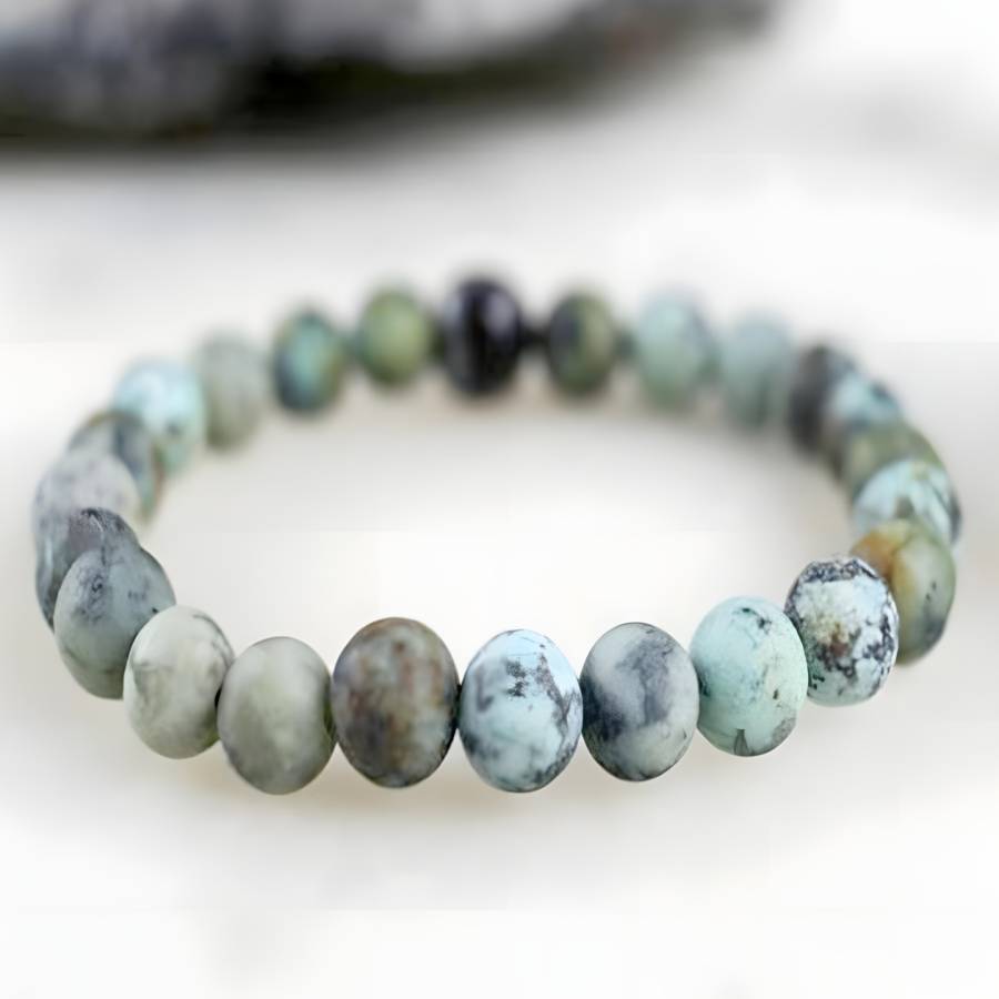 Natural African Turquoise Bead - Gemstone Bracelet Healing avis et prix