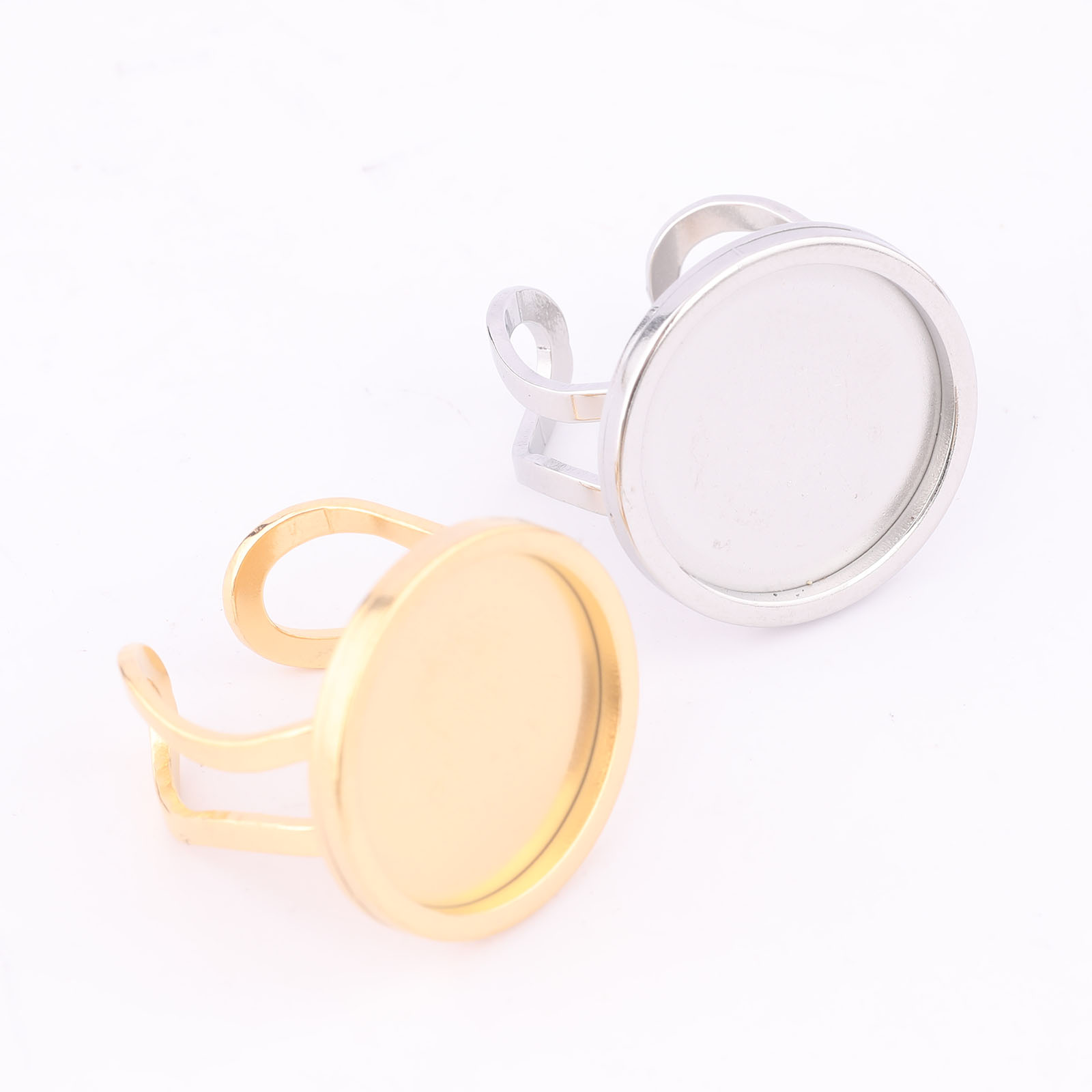 5pcs 18mm Round Cabochon Ring  - Gold Plated Ring avis et prix