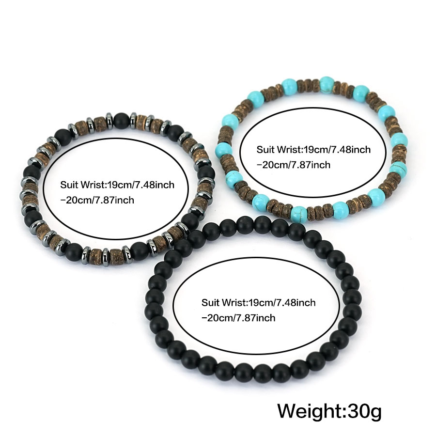 Vintage 3Pcs Men Bracelet Set  - Gemstone Bracelet Healing avis et prix