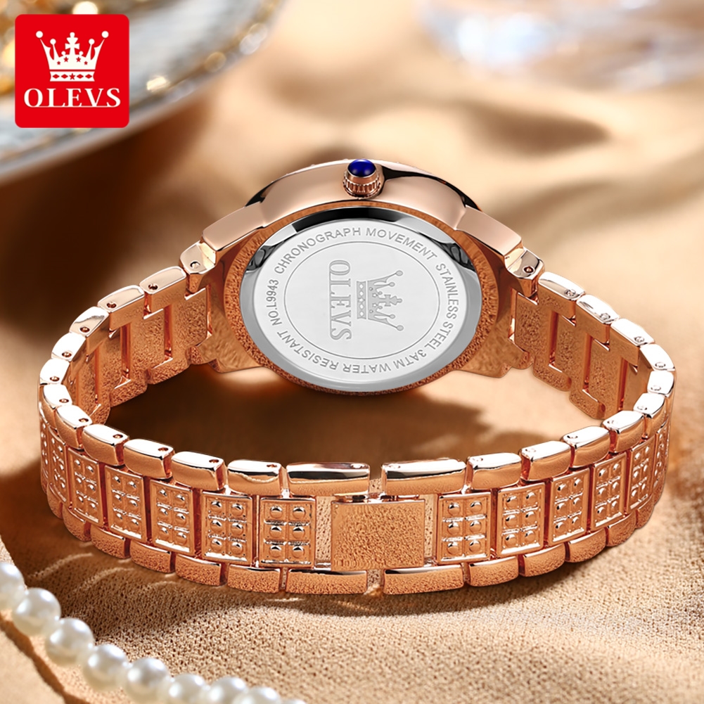 OLEVS 9943 Luxury All Diamond  - Jewelry Watches Gold avis et prix