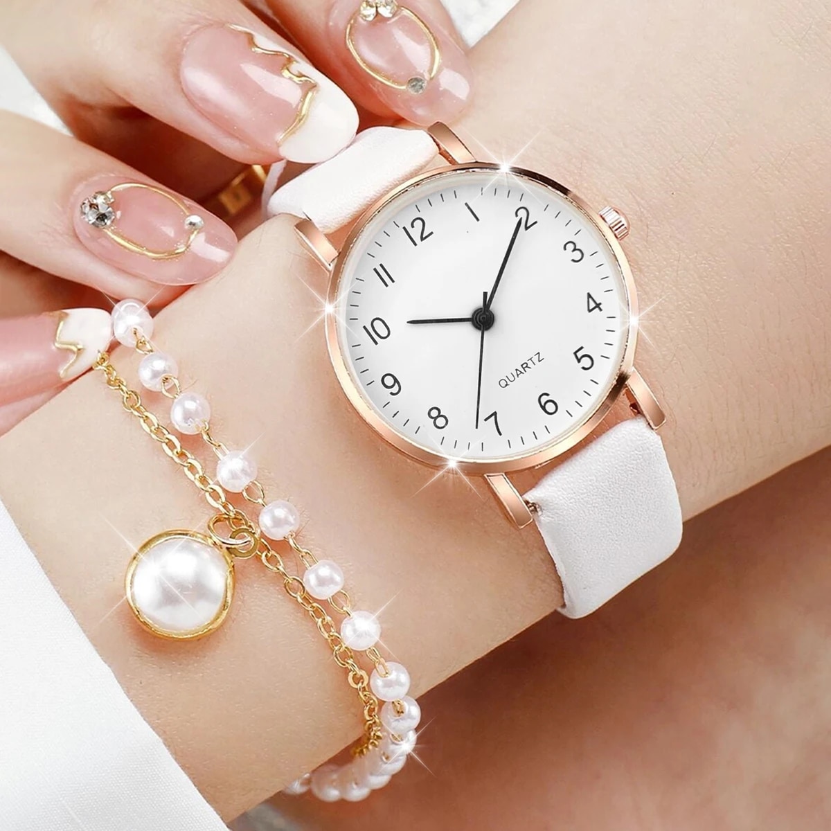 Women Rose Gold Pearl Jewelry  - Jewelry Watches Gold avis et prix
