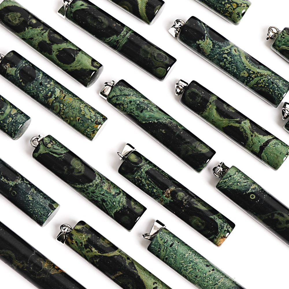 NATURAL GREEN GEMSTONE CYLINDR - Gemstone Bracelet Healing avis et prix