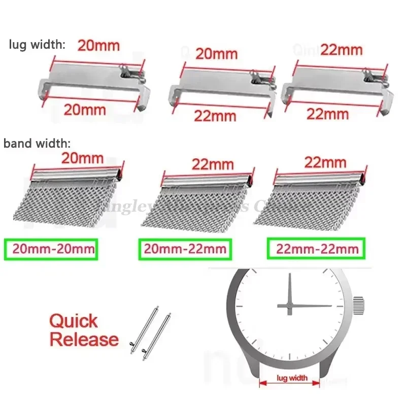 2pcs Watch Band Adapters 20mm  - Jewelry Stores Watches avis et prix