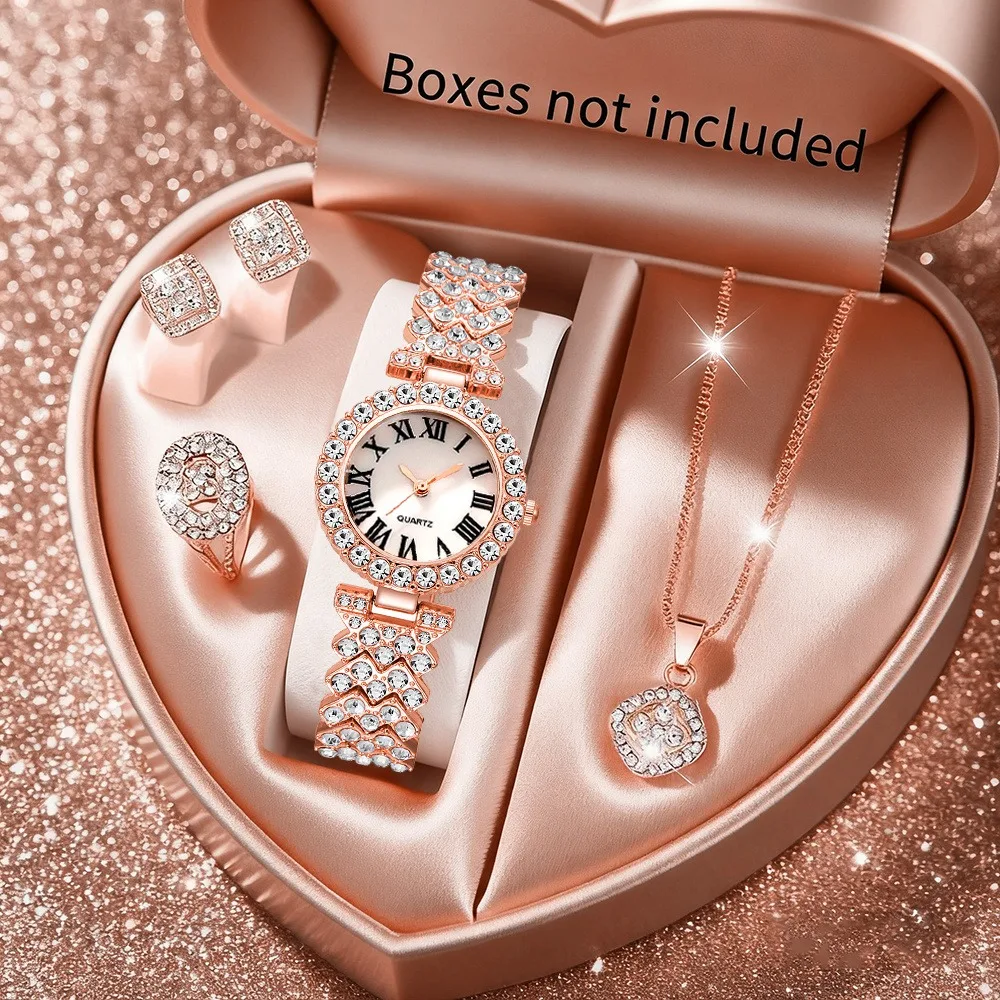 2026 5pcs Elegant Rhinestone W - Jewelry Clasp Watches avis et prix